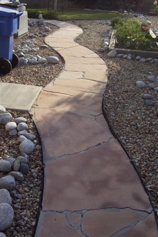 Existing flagstone walk before.