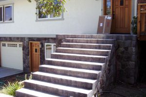 Entry porch and steps, seamless stone