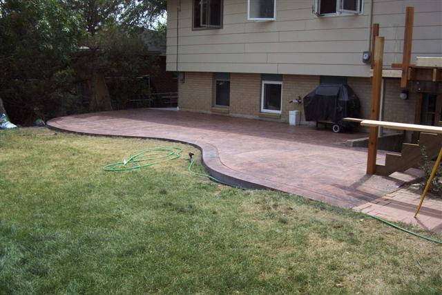 The patio and brick walkway.