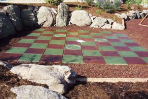 Patio and fountain Color Staining